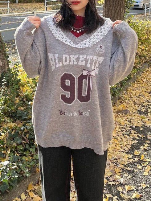 レースナンバリングニット | GR2244512 | グレー