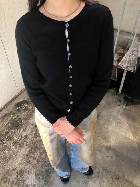 ラウンドネックニットカーディガン | IN2244707 | ブラック