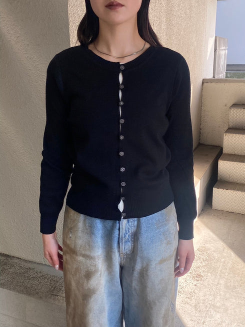 ラウンドネックニットカーディガン | IN2244707 | ブラック