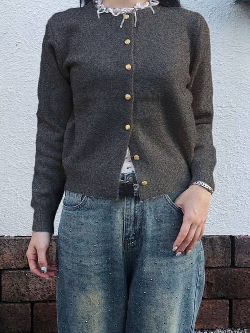 ゴールドボタンカーディガン | IN2244710 | グレー