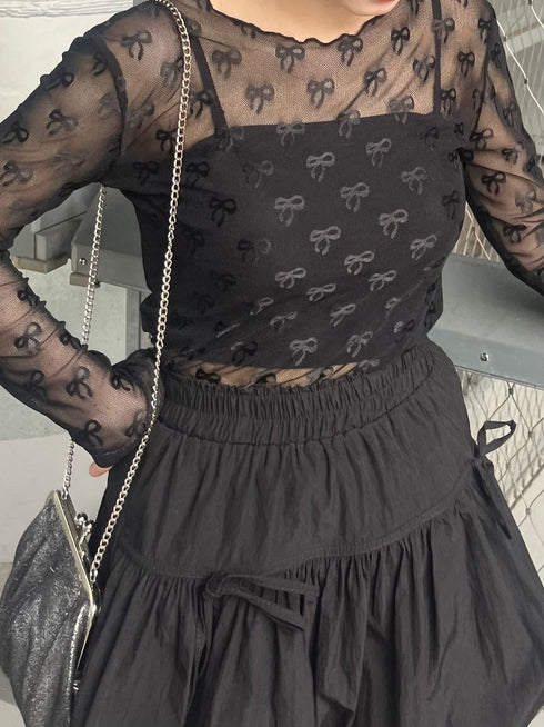 リボンシアートップス | IT2242412 | ブラック