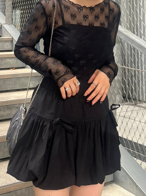 リボンシアートップス | IT2242412 | ブラック