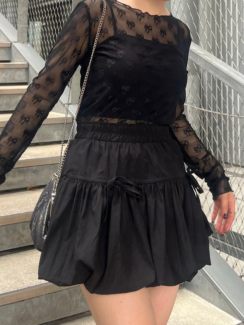 リボンシアートップス | IT2242412 | ブラック