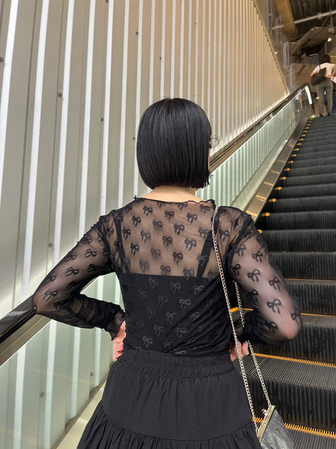 リボンシアートップス | IT2242412 | ブラック