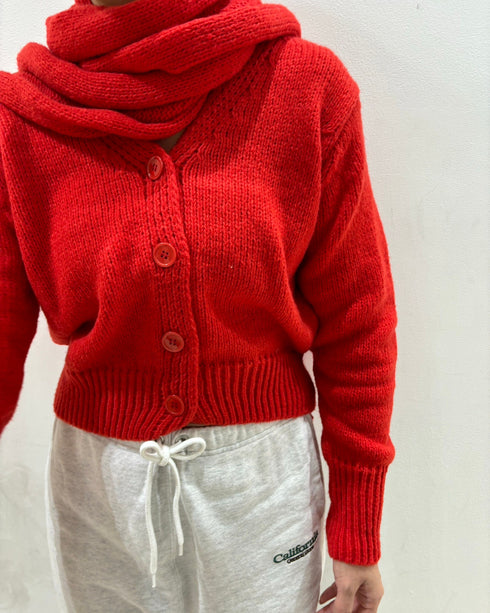 ストールニットカーディガン | LI2244102 | レッド