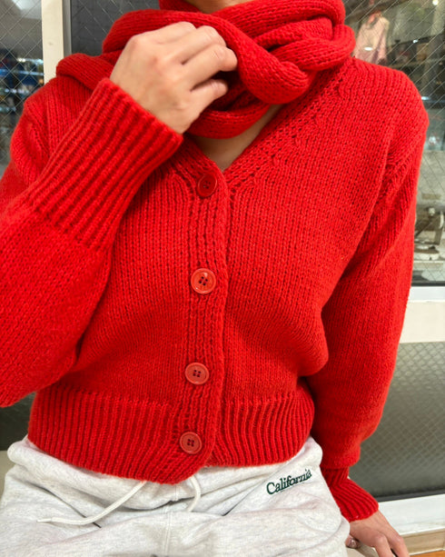 ストールニットカーディガン | LI2244102 | レッド
