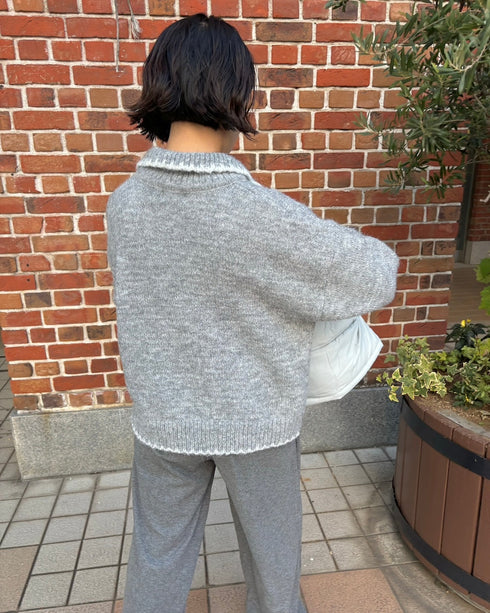 バイカラーステッチビッグニット | LI2244106 | グレー