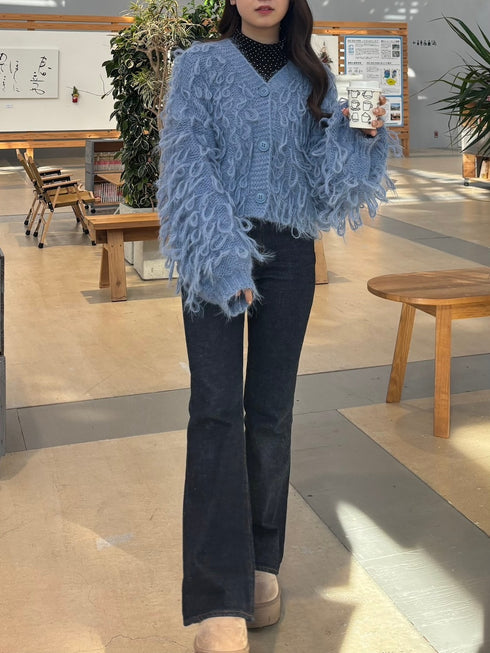 ボリュームニットカーディガン | RN2244002 | ブルー