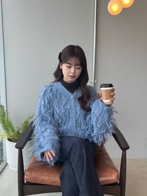 ボリュームニットカーディガン | RN2244002 | ブルー