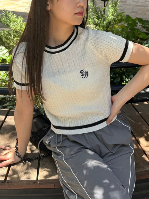 ワンポイントラインニット | RN2242002 | ホワイト