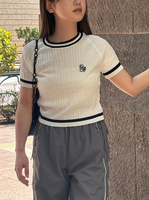 ワンポイントラインニット | RN2242002 | ホワイト