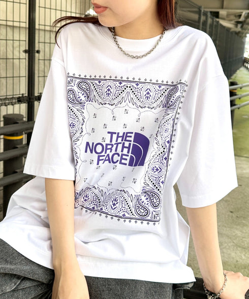 THE NORTH FACE(ザ・ノースフェイス)/ビッグロゴ プリント バンダナ 半袖 Tシャツ/M'S BANDANA S/S R/TEE | IM2251068 | ホワイト