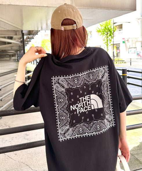 THE NORTH FACE(ザ・ノースフェイス)/ビッグロゴ プリント バンダナ 半袖 Tシャツ/M'S BANDANA S/S R/TEE | IM2251068 | ブラック