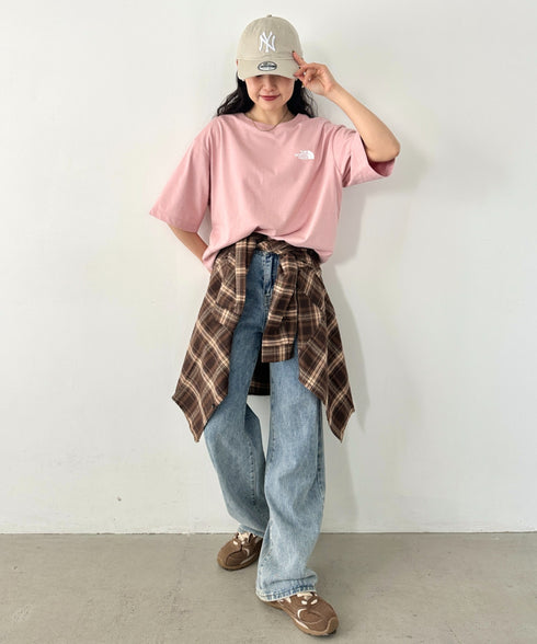 THE NORTH FACE(ザ・ノースフェイス)/ビッグロゴ プリント バンダナ 半袖 Tシャツ/M'S BANDANA S/S R/TEE | IM2251068 | ピンク