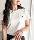 POLOCHAMPS(ポロチャンプス)/無地 ワンポイント刺繍 クロップド丈 短丈 クルーネック/カラー刺繍Tシャツ | IM2262031 | ホワイト