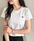 POLOCHAMPS(ポロチャンプス)/無地 ワンポイント刺繍 クロップド丈 短丈 クルーネック/カラー刺繍Tシャツ | IM2262031 | ライトグレー