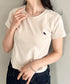 POLOCHAMPS(ポロチャンプス)/無地 ワンポイント刺繍 クロップド丈 短丈 クルーネック/カラー刺繍Tシャツ | IM2262031 | ベージュ