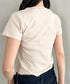 POLOCHAMPS(ポロチャンプス)/無地 ワンポイント刺繍 クロップド丈 短丈 クルーネック/カラー刺繍Tシャツ | IM2262031 | ベージュ