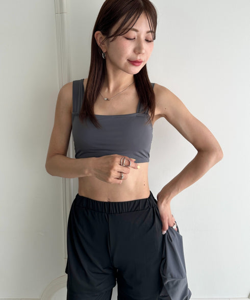 水着5点セットタンキニ上下レギンス長袖トップスショートパンツ 大人水着 UVカット セパレートトレーニングウェア 水陸両用 | MD2262053 | チャコールグレー
