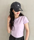 POLOCHAMPS(ポロチャンプス)/無地 ワンポイント刺繍 クロップド丈 短丈 クルーネック/カラー刺繍Tシャツ | IM2262031 | パープル