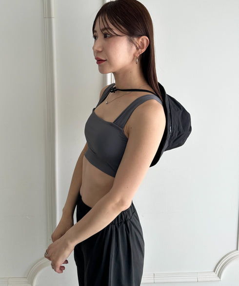 水着5点セットタンキニ上下レギンス長袖トップスショートパンツ 大人水着 UVカット セパレートトレーニングウェア 水陸両用 | MD2262053 | チャコールグレー