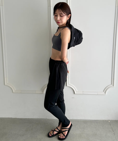 水着5点セットタンキニ上下レギンス長袖トップスショートパンツ 大人水着 UVカット セパレートトレーニングウェア 水陸両用 | MD2262053 | チャコールグレー