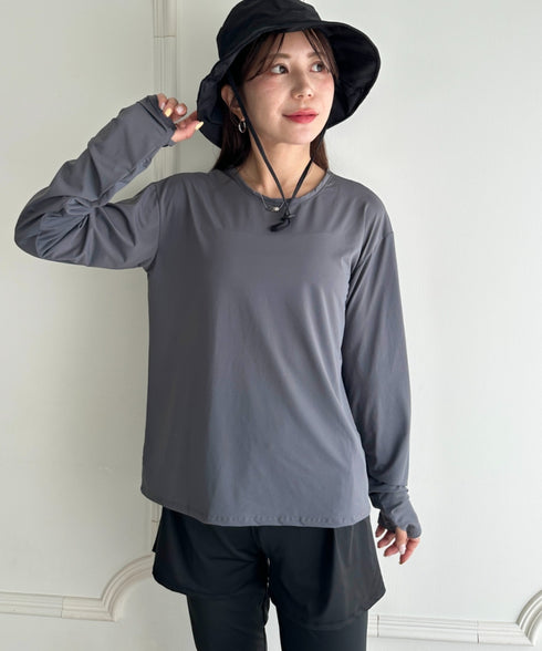 水着5点セットタンキニ上下レギンス長袖トップスショートパンツ 大人水着 UVカット セパレートトレーニングウェア 水陸両用 | MD2262053 | チャコールグレー