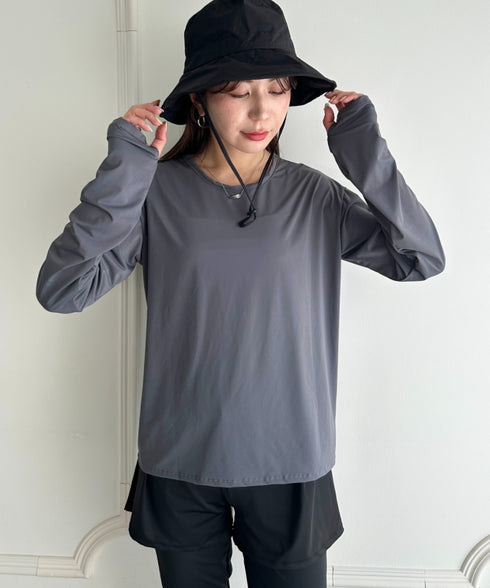 水着5点セットタンキニ上下レギンス長袖トップスショートパンツ 大人水着 UVカット セパレートトレーニングウェア 水陸両用 | MD2262053 | チャコールグレー