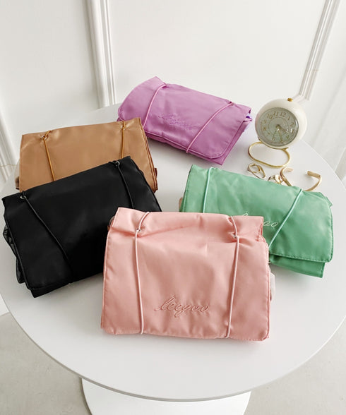 【多収納】ワンポイント刺繍メイクトラベルポーチ | WR6231001 | グリーン