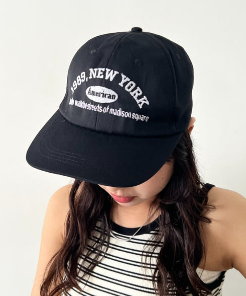 NEWYORKフロント刺繍ロゴキャップ | WR6233002 | ブラック