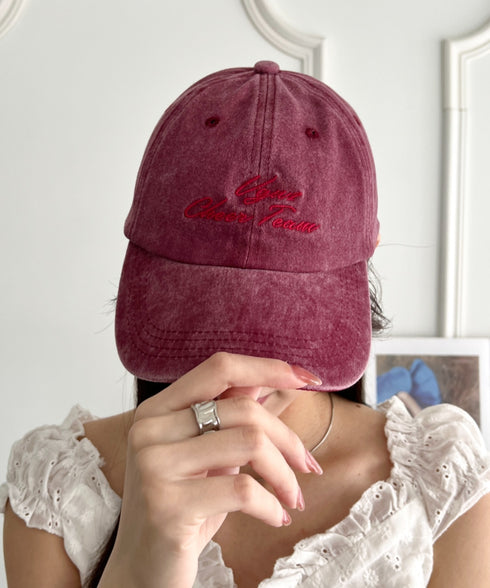 【ヴィンテージ加工・刺繍ロゴ】ウォッシュドベースボールキャップ ローキャップ | WR5265065 | レッド