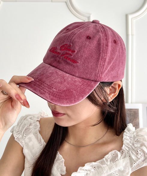 【ヴィンテージ加工・刺繍ロゴ】ウォッシュドベースボールキャップ ローキャップ | WR5265065 | レッド